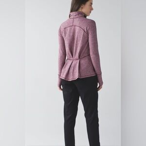 Lululemon Warm Your Core Long Sleeve Top Heathered Bordeaux Drama 8